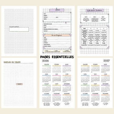 PAGES INITIALS DE L'AGENDA